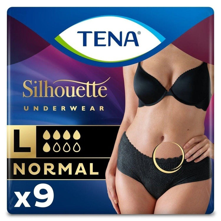 Tena Black Stylish Incontinence Protective Underwear for Women