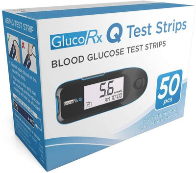 2 x GlucoRx Q Quality Test Strips x 50 - EasyMeds Pharmacy