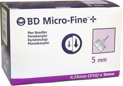 BD MicroFine+ 5mm/31 Gauge Pen Needles (100) - EasyMeds Pharmacy