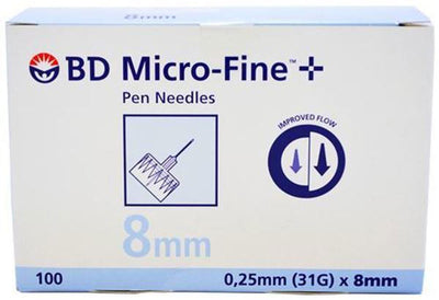 BD MicroFine+ 8mm/31 Gauge Pen Needles (100) -   Becton Dickinson EasyMeds Pharmacy