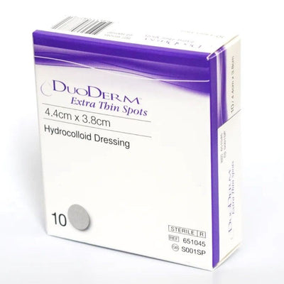 Duoderm Extra Thin Spots 1.75'' x 1.5'' / 4.4cm x 3.8cm x10 -   Convatec EasyMeds Pharmacy