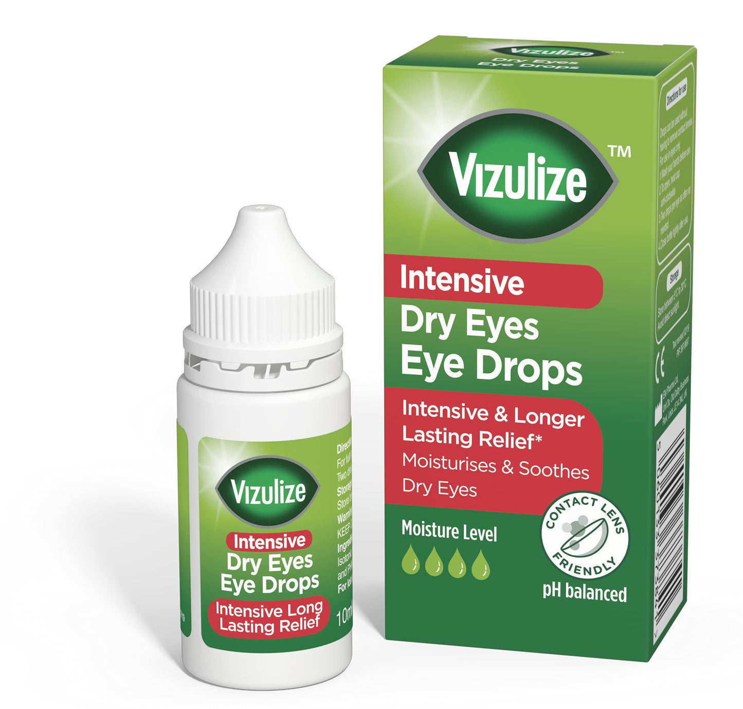 Vizulize Intensive Dry Eye Drop 10ml - Intensive & Longer Lasting Relief, Moisturises & Soothes Dry Eyes