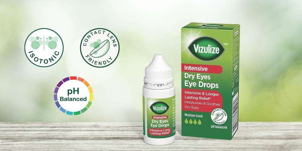 Vizulize Intensive Dry Eye Drop 10ml - Intensive & Longer Lasting Relief, Moisturises & Soothes Dry Eyes