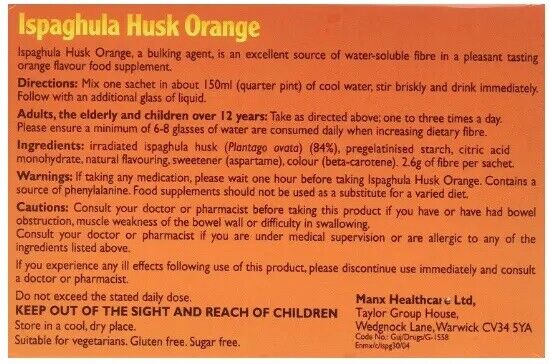 Ispaghula Husk Orange Sachets x 30/60 (Orange, Lemon, Original) -   Ispaghula EasyMeds Pharmacy