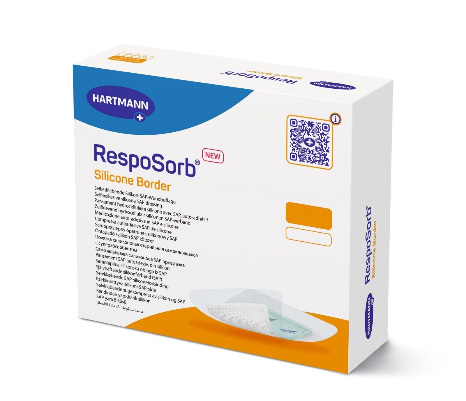 Resposorb Silicone Border (Previously Zetuvit Plus) Sterile Wound Dressing Pads 20cm x 20cm x 10 -   Resposorb EasyMeds Pharmacy