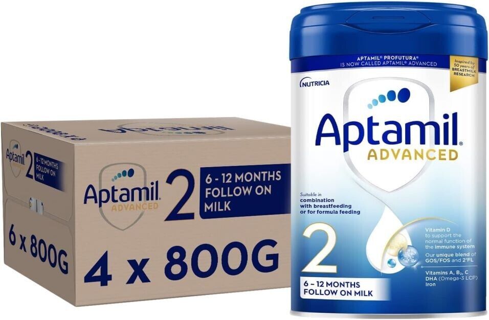 Aptamil Advanced 2 Follow On Baby Milk Powder Formula, 6-12 Months, 800g x 4 -   Aptamil EasyMeds Pharmacy