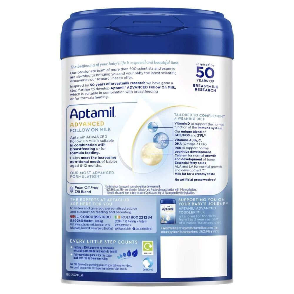 Aptamil Advanced 2 Follow On Baby Milk Powder Formula, 6-12 Months, 800g x 4 -   Aptamil EasyMeds Pharmacy