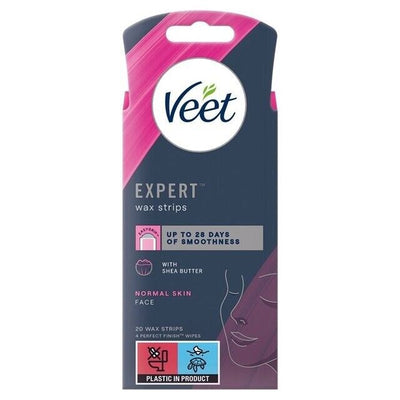 Veet Expert Cold Wax Strips for Normal Skin Face/Facial Wax Strips x 20 -   VEET EasyMeds Pharmacy