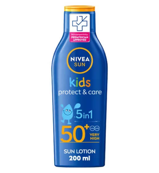 NIVEA SUN Kids Protect & Care Suncream Lotion SPF 50+ 200ml -   NIVEA EasyMeds Pharmacy