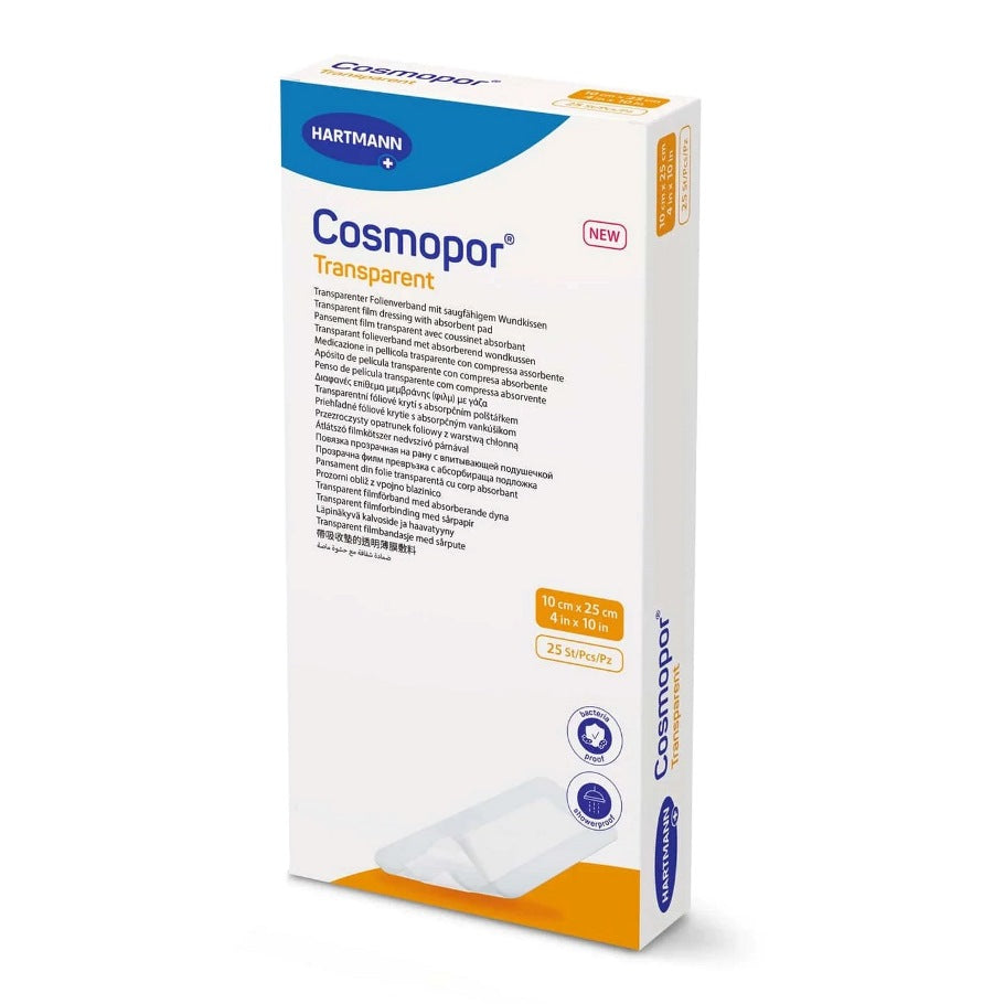 Cosmopor Transparent (Previously Hydrofilm Plus) Film Dressing 10cm x 25cm x 25 -   Cosmopor EasyMeds Pharmacy