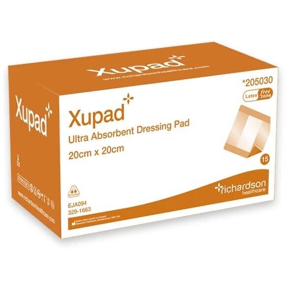 Xupad Ultra Absorbent Wound Dressing Pad 20cm x 20cm (x15) -   Xupad EasyMeds Pharmacy