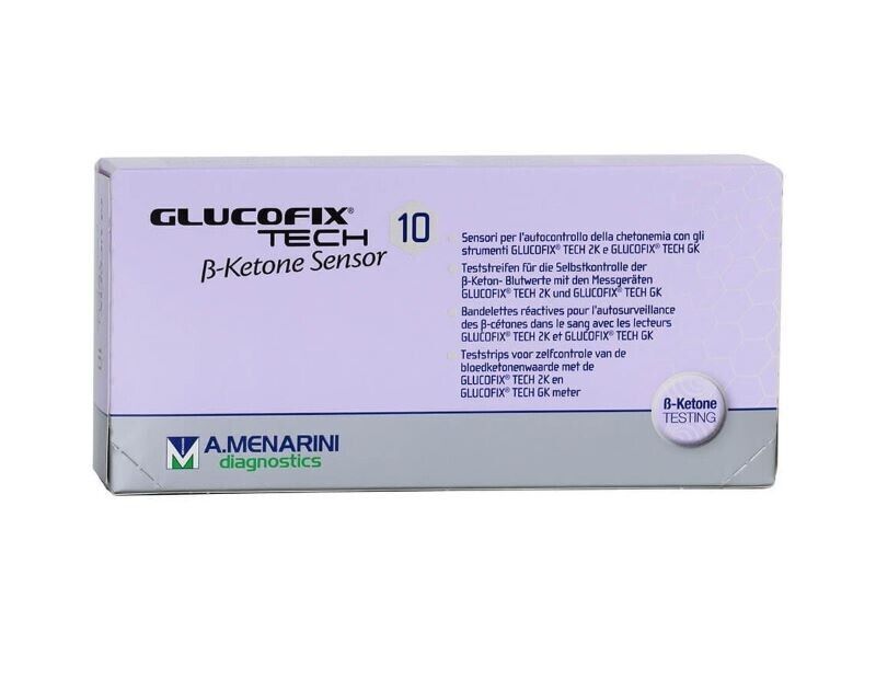 GlucoFix Tech Ketone Sensor Test Strips x 10