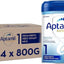 4x Aptamil Advanced 1 First Infant Baby Milk Powder Formula from Birth 800g