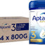 4 x Aptamil Advanced 3 Toddler Baby Milk Powder Formula, from 1 Year 800g