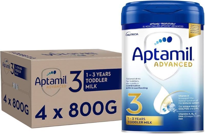 4 x Aptamil Advanced 3 Toddler Baby Milk Powder Formula, from 1 Year 800g