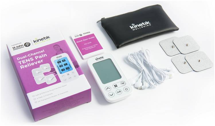 Kinetik Wellbeing Dual Channel TENS Machine | 20 Intensities, 12 Therapeutic Modes