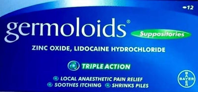 Germoloids Suppositories x 12 - Pack of 3