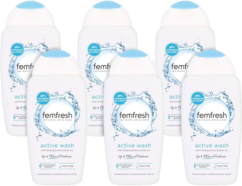 6 x Femfresh Intimate Hygiene Triple Action Deodorising Wash 250ml