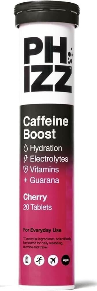 Phizz Caffeine Boost Cherry Flavoured Multivitamin Hydration Tablets x 20