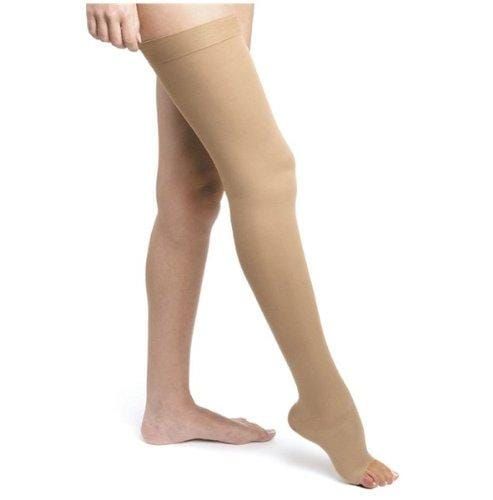 ActiLymph Class 2 Thigh Length Compression Stockings Sand Medium Wide Closed Toe - EasyMeds Pharmacy