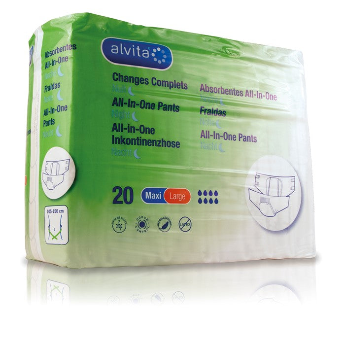 Alvita Incontinence All in One Absorbent Pants LARGE MAXI x20 -   Alvia EasyMeds Pharmacy