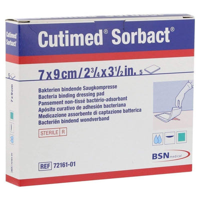 Cutimed Sorbact Dressing Pads (Choose size) Antibacterial/Antifungal Ulcers -   BSN Medical EasyMeds Pharmacy