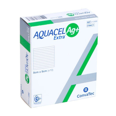 Aquacel AG+ Extra Silver Hydrofiber Wound Dressing 5cm x 5cm x10 - EasyMeds Pharmacy