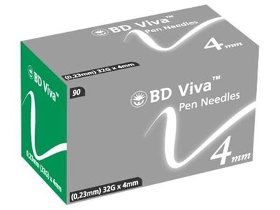 BD Viva Pen Needles 4mm 0.23mm (32G) x 90 - EasyMeds Pharmacy