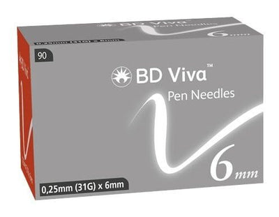 BD Viva Pen Needles 6mm 0.25mm (31G) x 90 - EasyMeds Pharmacy