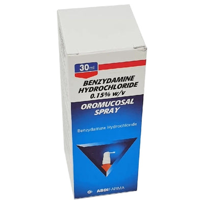 Benzydamine 0.15% Oromucosal Spray 30ml -   Teva EasyMeds Pharmacy