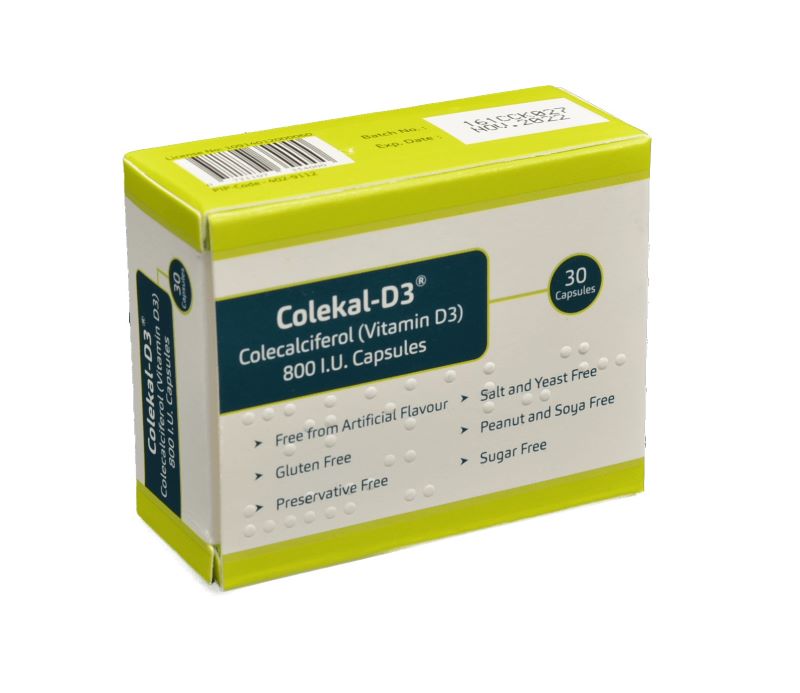 COLEKAL-D3 Vitamin D3 800IU Capsules x 30