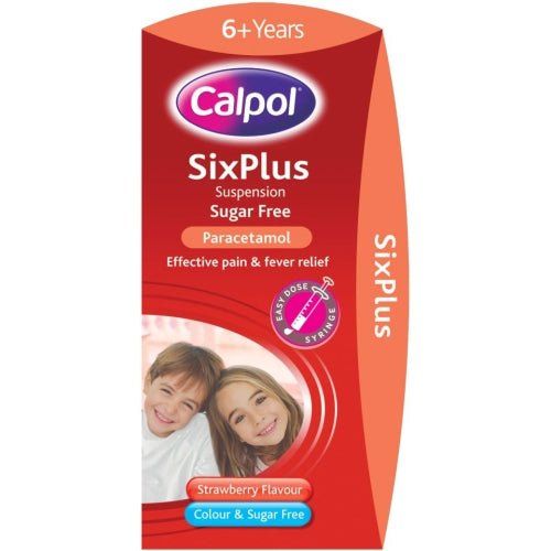 Calpol Six Plus Sugar Free Strawberry Flavour Suspension 200ml - EasyMeds Pharmacy