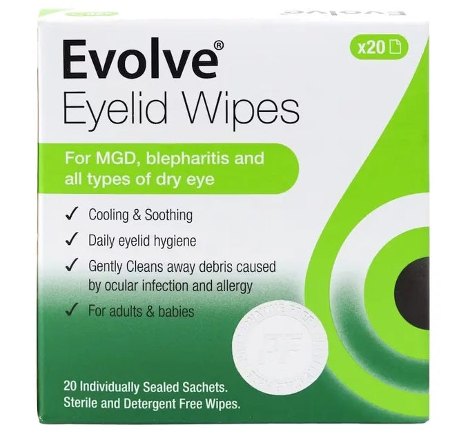 EVOLVE Eyelid Wipes x 20 -   EVOLVE EasyMeds Pharmacy