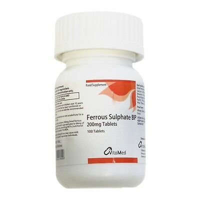 Ferrous Sulphate 200mg Iron Tablets - Packs of 100 -   EasyMeds Healthcare LTD EasyMeds Pharmacy