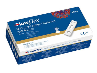 FlowFlex COVID-19 Antigen Rapid Test Kits (5 Tests per Pack) - Full Home Test Approved in the UK