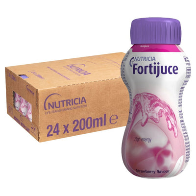 Fortijuice / Fortijuce Strawberry Juice Drink 200ml x 24 Bottles Bulk Buy Special Offer -   Nutricia EasyMeds Pharmacy