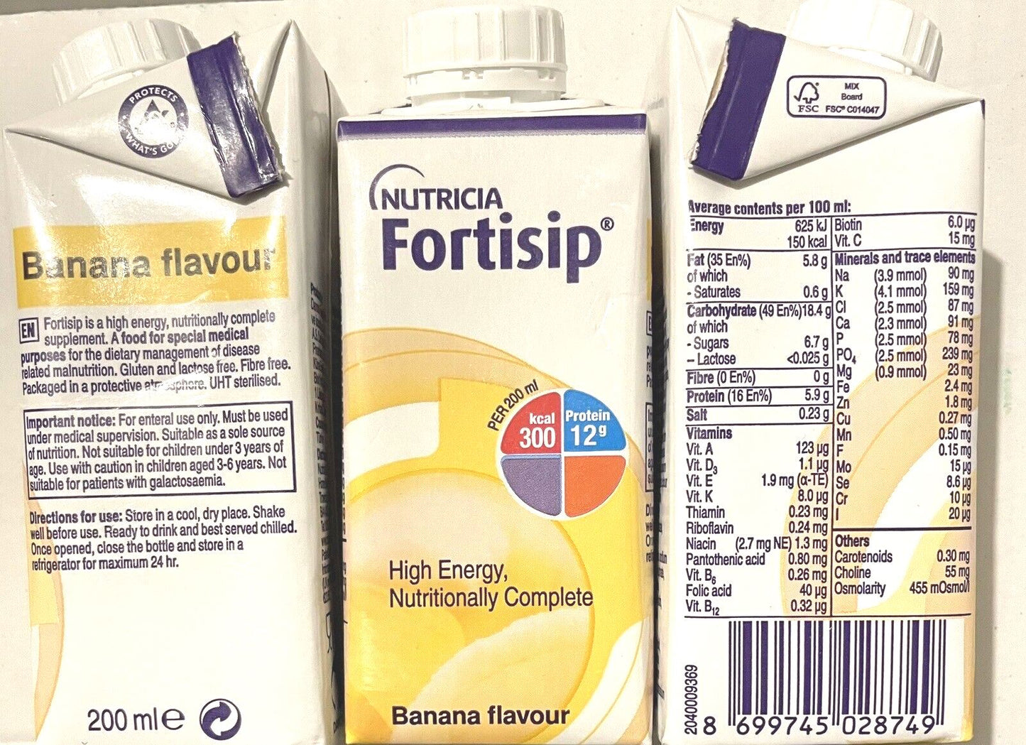 Fortisip Banana TETRA PACK 200ml Nutritional Supplement -   Nutricia EasyMeds Pharmacy