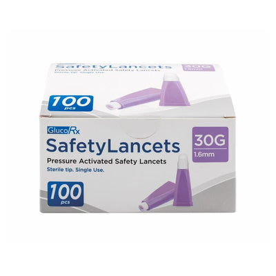 Glucorx Safety Lancets 30g x 1.6mm x 100