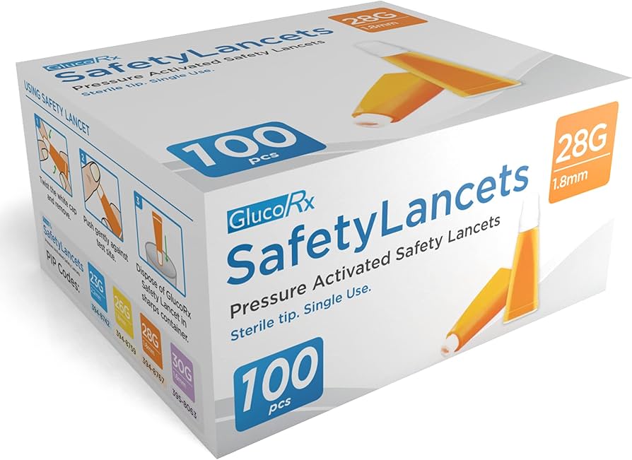 Glucorx Safety Lancets 28g x 1.8mm x 100