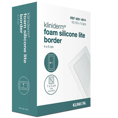 Kliniderm Foam Silicone Border Lite Dressing 4cm x 5cm x 10 -   Klinion EasyMeds Pharmacy