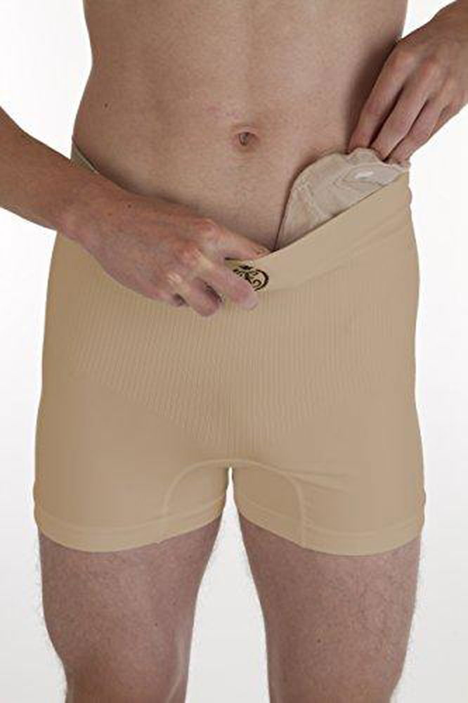 Comfizz Unisex Ostomy/Post Surgery Support Boxers | Level 1/Light Support | High Rise Waist (Neutral, S/M) -   Comfizz EasyMeds Pharmacy