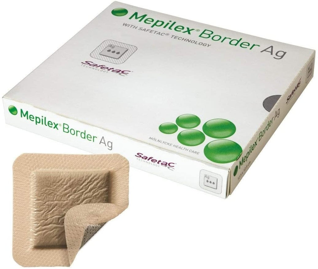 Mepilex Border AG 10cm x 25cm Bordered Silver Foam Dressings -   Molnlycke EasyMeds Pharmacy