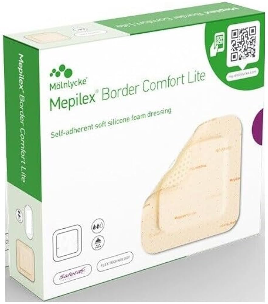 Mepilex Border Comfort Lite Dressings 15cm x 15cm Soft Silicone Adhesive Foam
