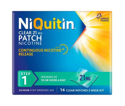 NiQuitin CQ Clear Patches (Step 1) 21mg x 14 -   NiQuitin EasyMeds Pharmacy