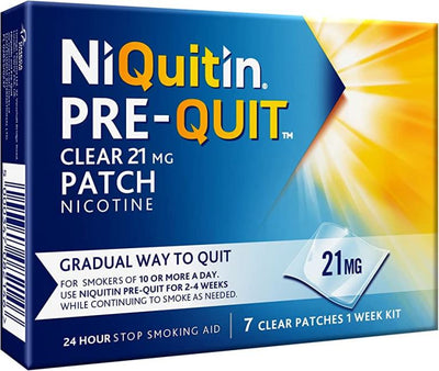 NiQuitin Pre-Quit Clear Patches 21mg x 7 -   NiQuitin EasyMeds Pharmacy