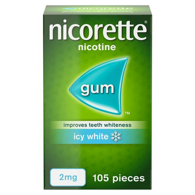 Nicorette Icy White Nicotine Gum 2mg x 105 -   Nicorette EasyMeds Pharmacy