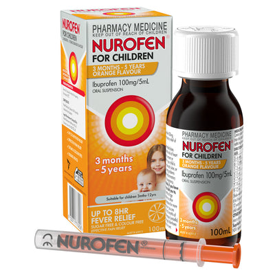 Nurofen Orange Flavour Oral Suspension for Children 100ml -   Reckitt Benckiser EasyMeds Pharmacy