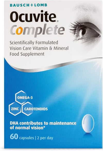 Ocuvite Complete Eye Supplement/Vitamins(DHA, Lutein, & Zinc) Capsules x 60