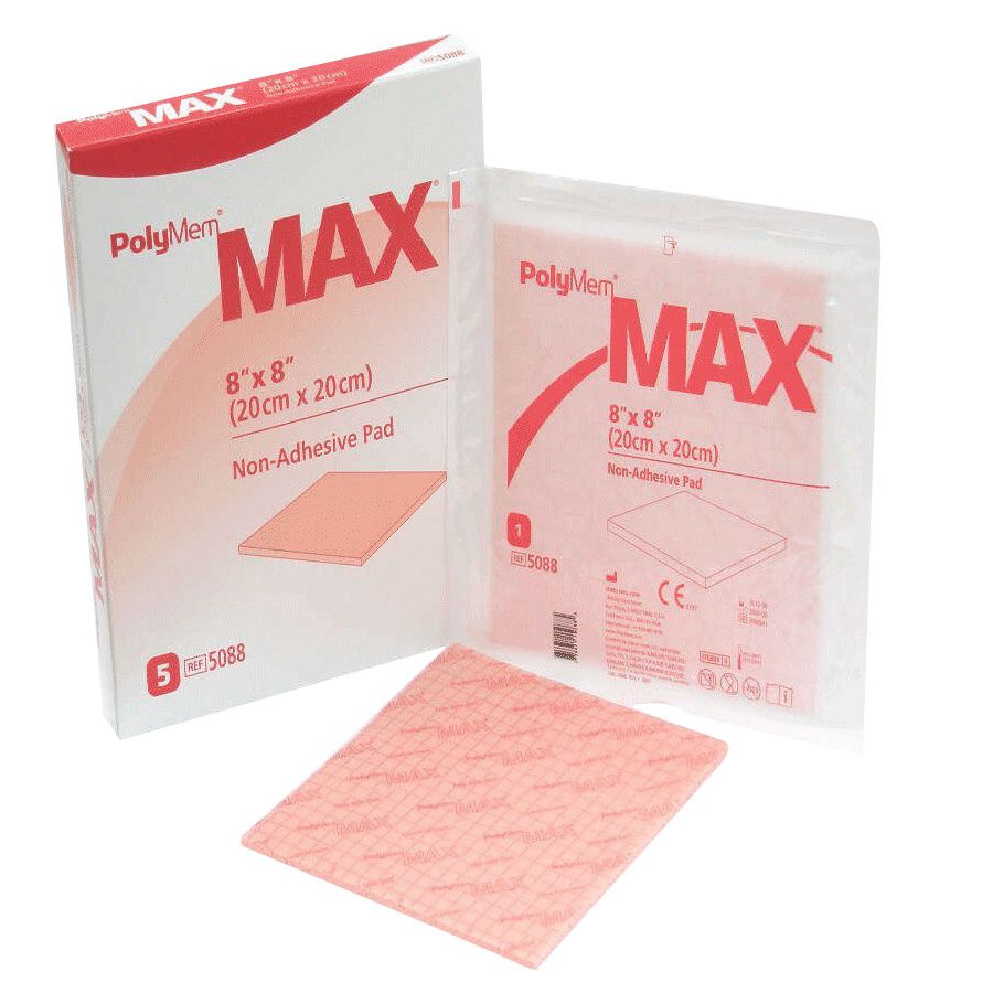 PolyMem MAX Non-Adhesive Dressing, Polymax Dressings 20cm x 20cm x 5 -   Polymem Max EasyMeds Pharmacy