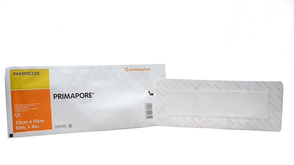 Primapore Adhesive Non-Woven Absorbent Wound Dressings 10cm x 25cm x20 -   Smith & Nephew EasyMeds Pharmacy